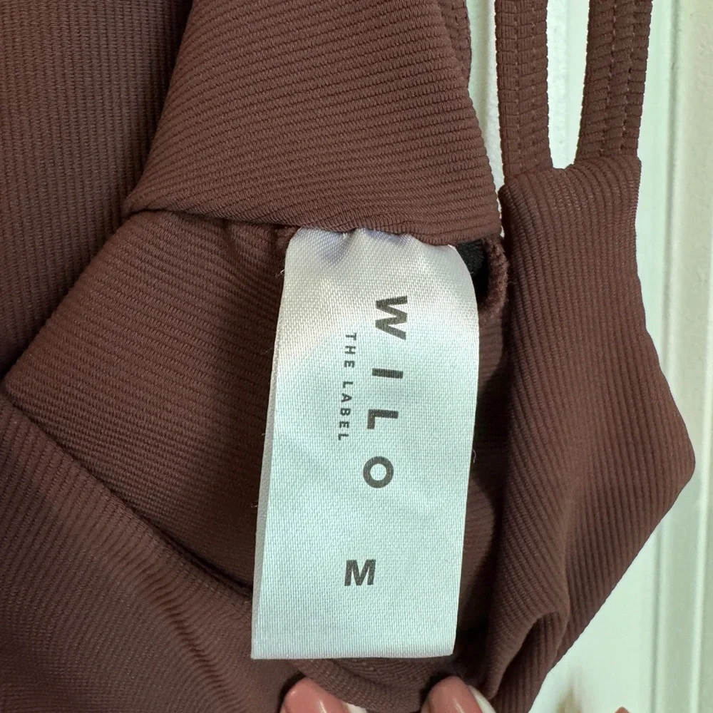 Wilo the Label Flare Jumpsuit Brown Ribbed Size Medium